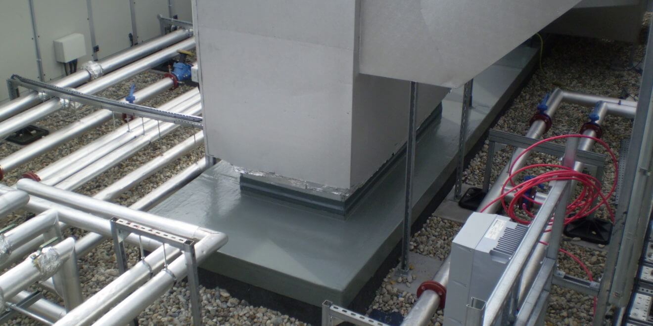 installed weatherproof system which connects to service riser