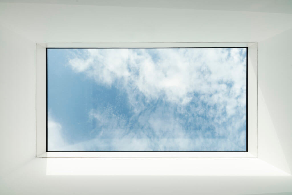 Close up look at a commercial rooflight installed at Cherry Tree nursery
